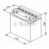 Мотоаккумулятор YB16-B Bosch M4 F44 Fresh pack - 19 А/ч (0 092 M4F 440) [+ -]