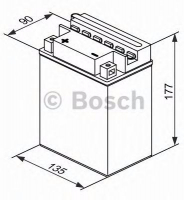 Мотоаккумулятор YB14A-A2 Bosch M4 F38 Fresh pack - 14 А/ч (0 092 M4F 380) [+ -]
