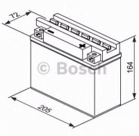 Мотоаккумулятор YB16AL-A2 Bosch M4 F40 Fresh pack - 16 А/ч (0 092 M4F 400) [- +]