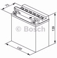 Мотоаккумулятор YB9L-A2 Bosch M4 F27 Fresh pack - 8 А/ч (0 092 M4F 270) [- +]