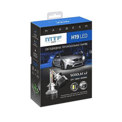 Светодиодные лампы H19 MTF MaxBeam 6000K  LED 5000lm (MB19K6)