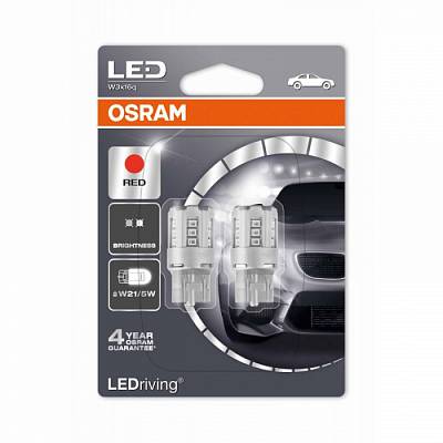 Светодиодные лампы W21/5W Osram LEDriving Standard Red (7715R-02B)