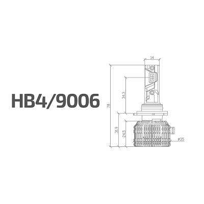 Светодиодные лампы HB4 MTF Cyber Light PRO 6000K  LED 6500lm (CPB4K6)